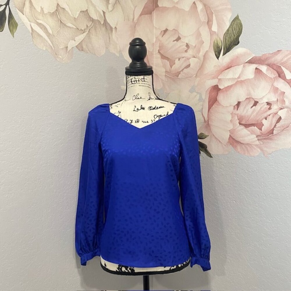 Ann Taylor Animal Print Long Sleeve Blouse